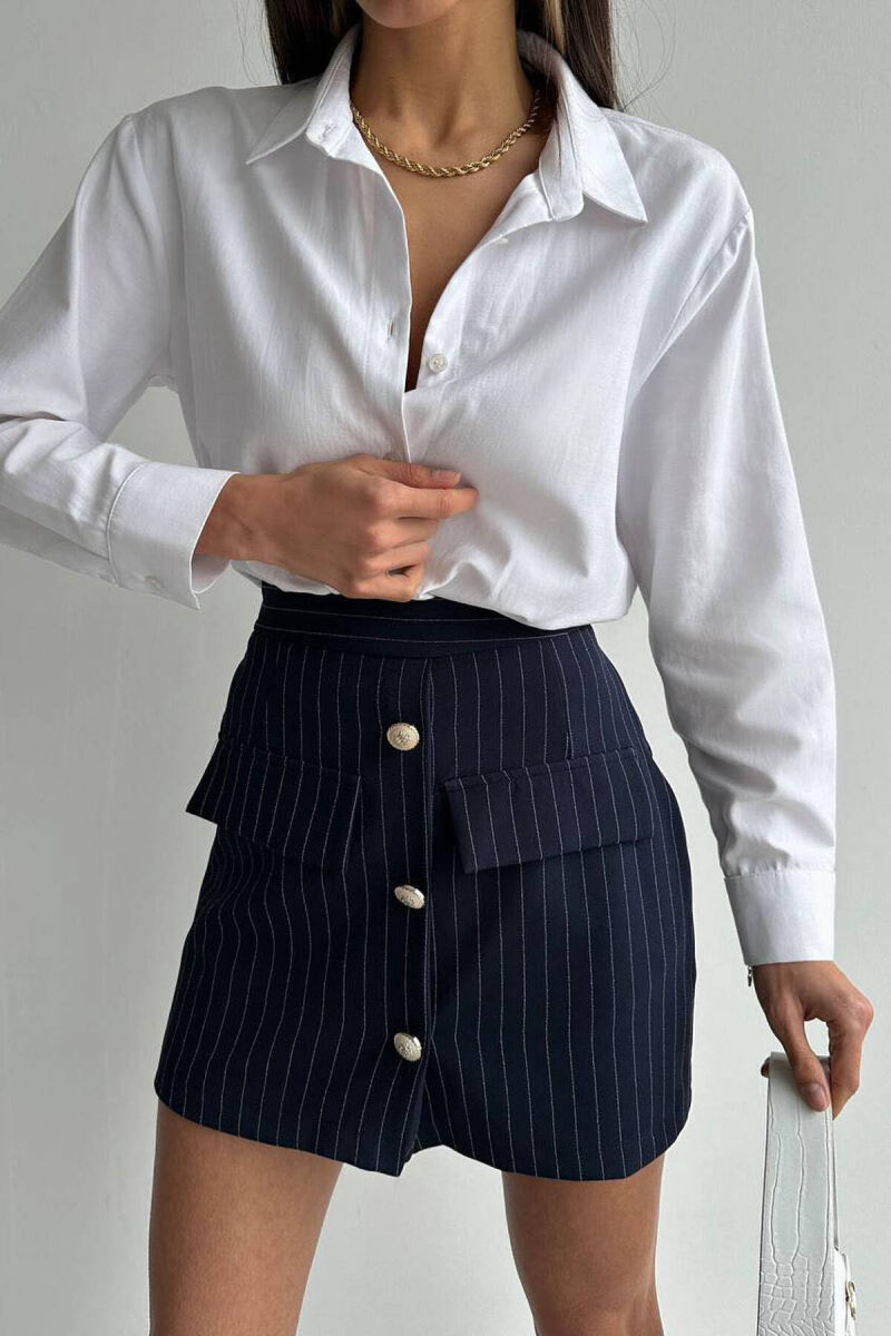 LINES BUTTONS SKORTS BLUE/BLU - 2