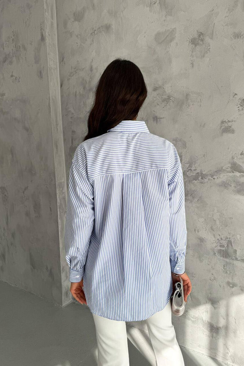 LINES BUTTONS WOMAN SHIRT BABY BLUE/BLU BY - 2