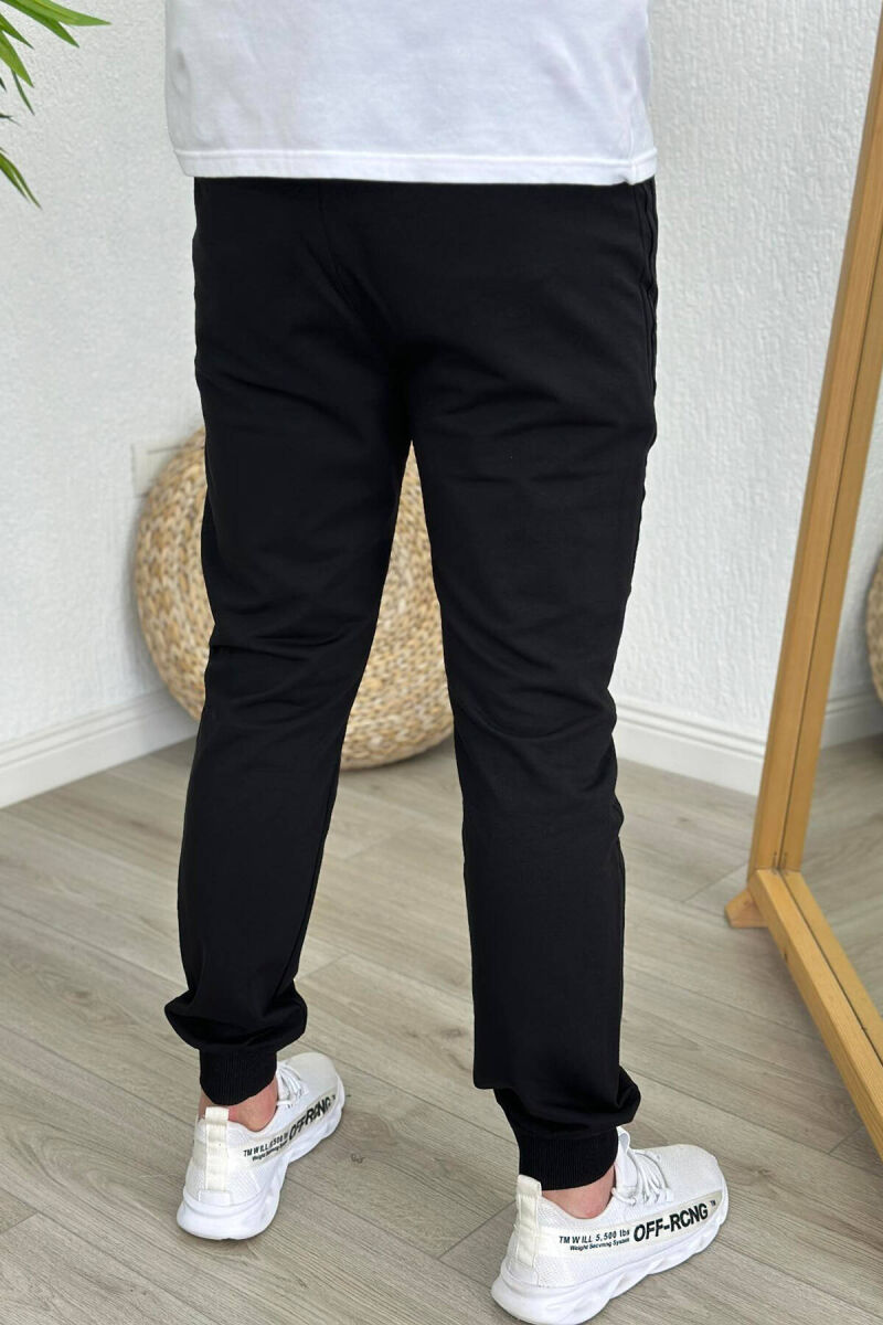 LINES COTTON MEN SWEATPANTS BLACK-BLACK/ZZ - 3