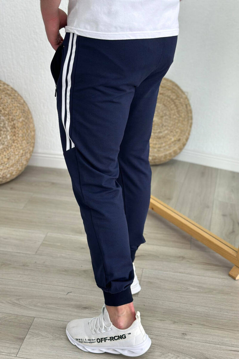 LINES COTTON MEN SWEATPANTS BLUE/BLU - 2