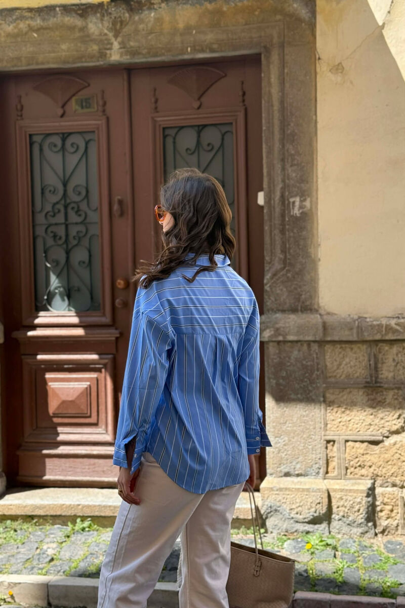 LINES DESIGN BEAR LOGO WOMAN SHIRT LIGHTBLUE/BZ - 3