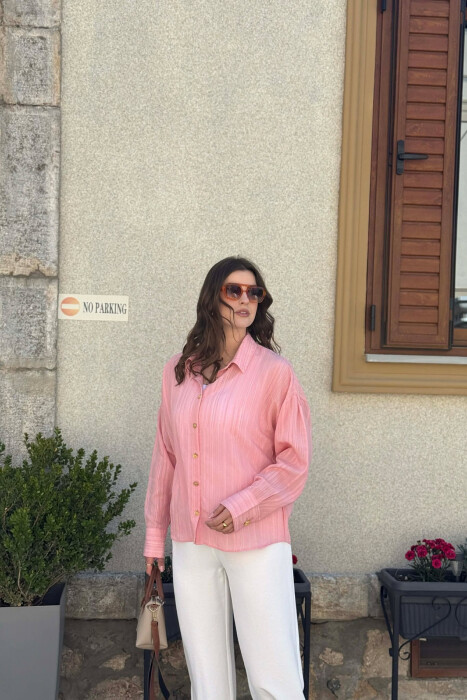 KEMISHE ME VIJA PER FEMRA NE NGJYRE PUDER - KLAUDIO FASHION