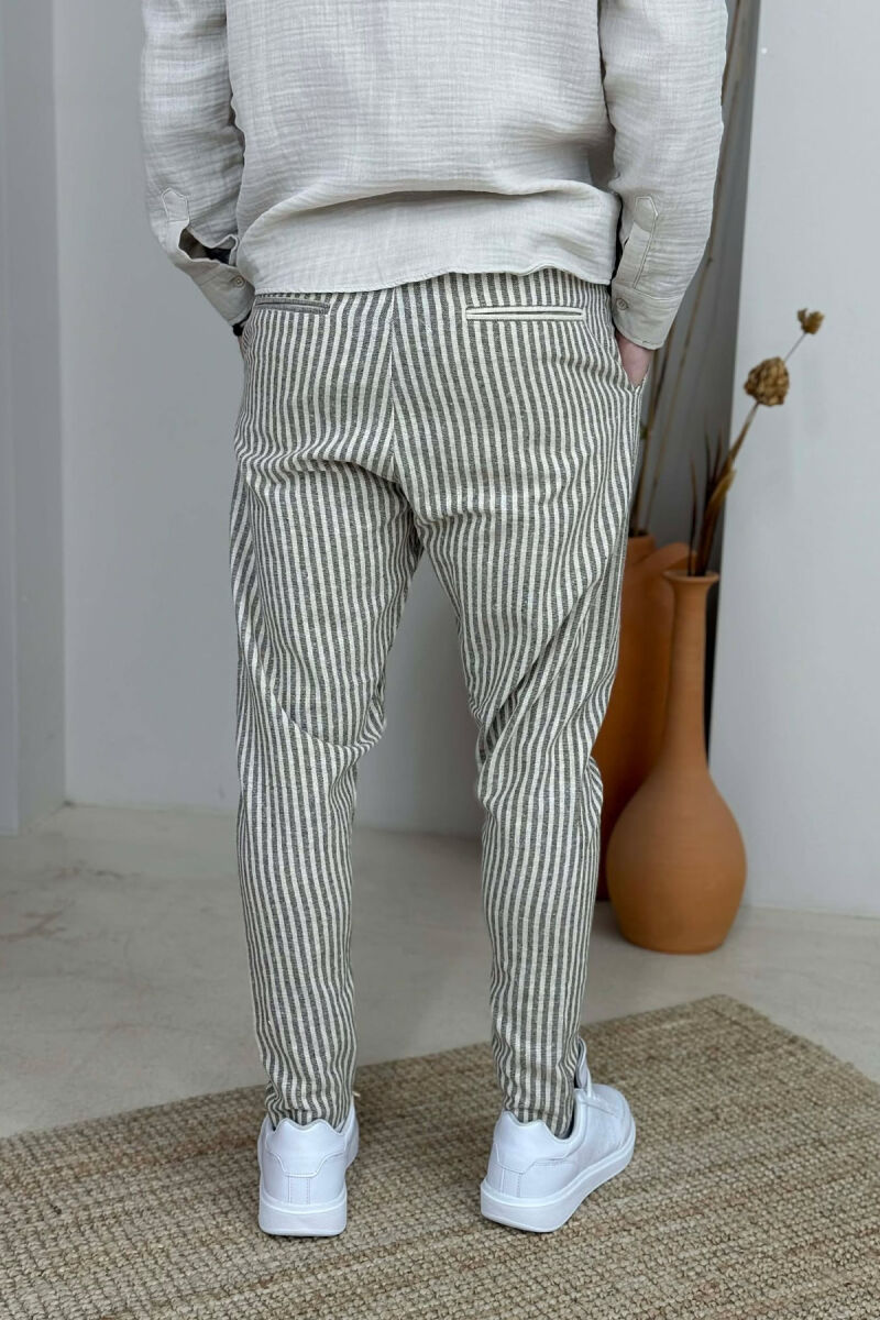 LINES DESIGN MEN PANTS BEIGE+BROWN/BEZHE+KAFE - 3