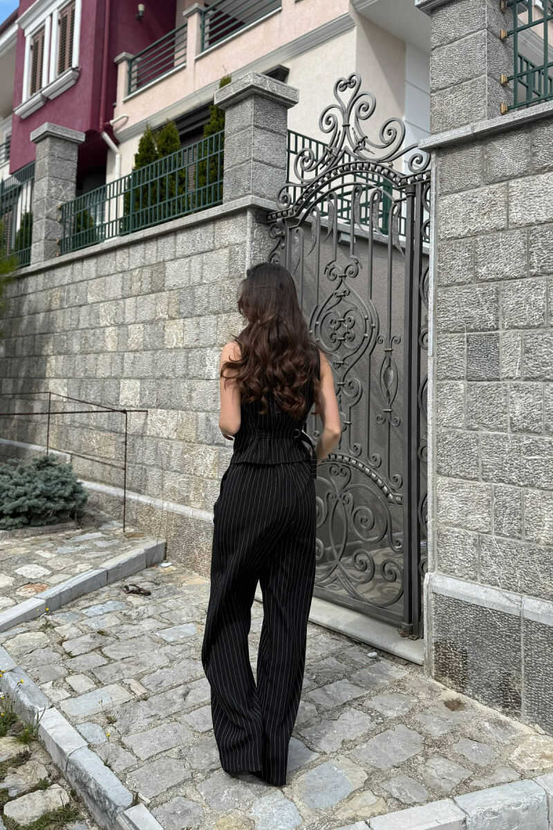 LINES DESIGN VEST + TROUSERS WOMAN SET BLACK/ E ZEZE - 5