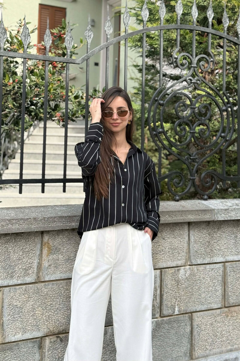 LINES DESIGN WOMAN SHIRT BLACK/ E ZEZE - 5