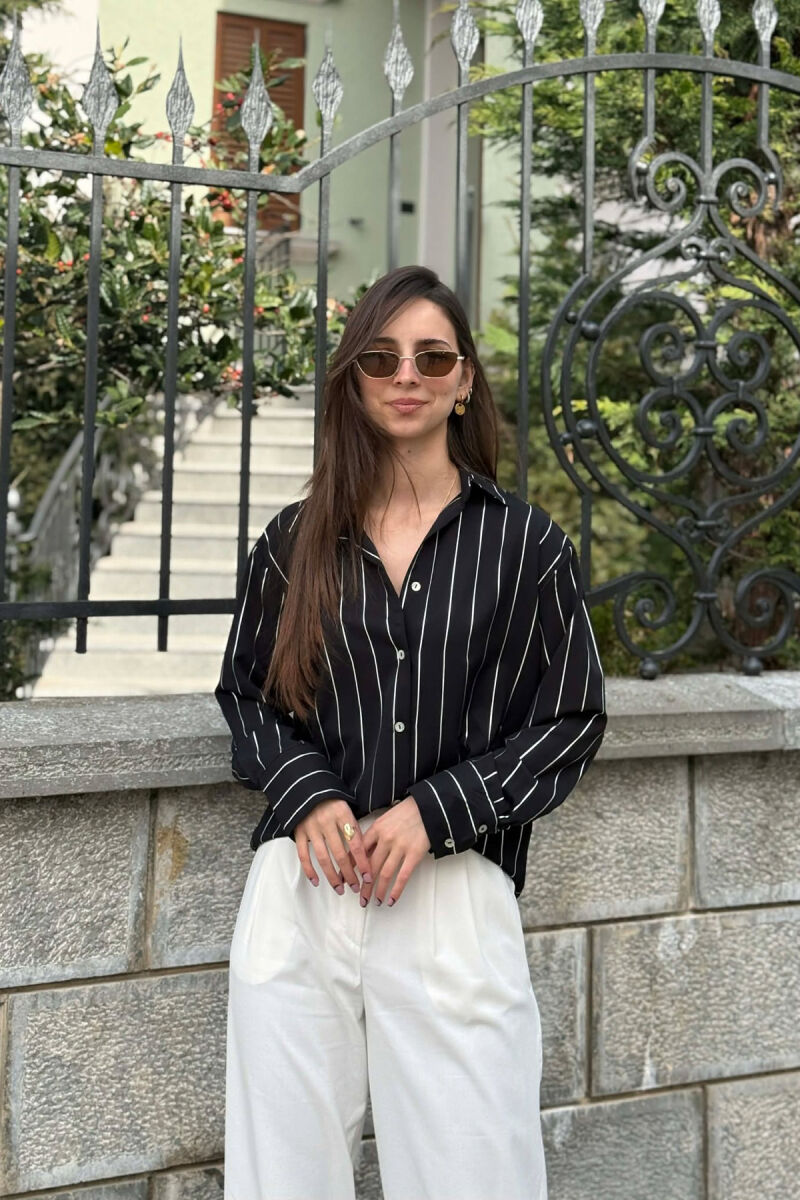 LINES DESIGN WOMAN SHIRT BLACK/ E ZEZE - 6