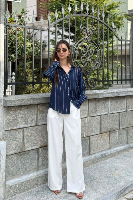 LINES DESIGN WOMAN SHIRT BLUE/BLU 