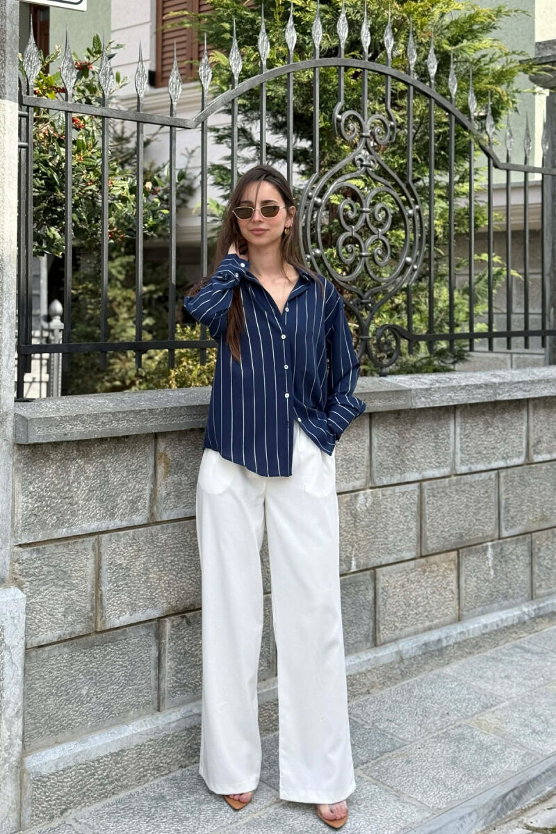 LINES DESIGN WOMAN SHIRT BLUE/BLU - 1