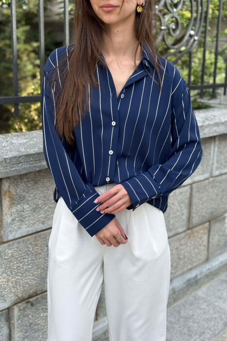 LINES DESIGN WOMAN SHIRT BLUE/BLU - 3