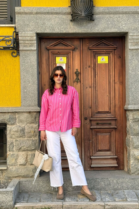 LINES DESIGN WOMAN SHIRT FUCHSIA/CIKLAMI - 4