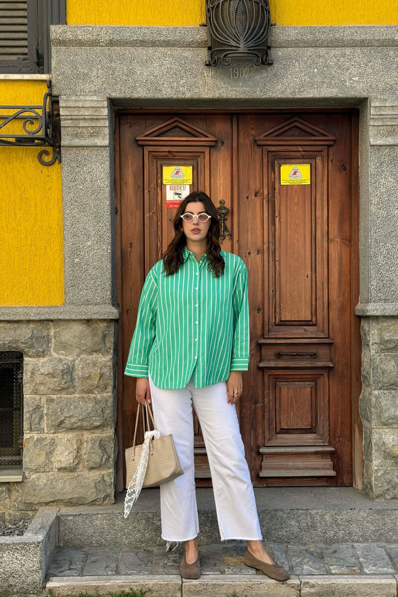 LINES DESIGN WOMAN SHIRT GREEN/JESHILE - 1