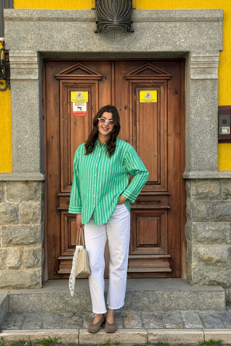 LINES DESIGN WOMAN SHIRT GREEN/JESHILE - 2