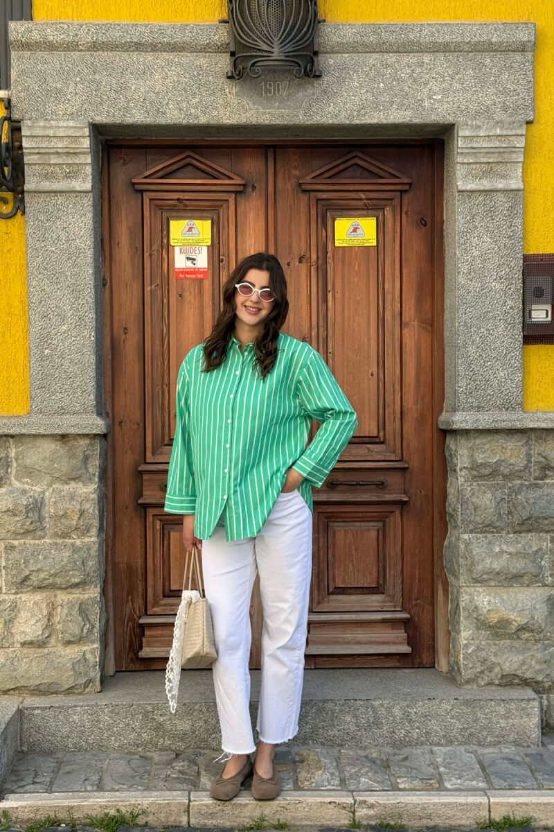 LINES DESIGN WOMAN SHIRT GREEN/JESHILE - 2