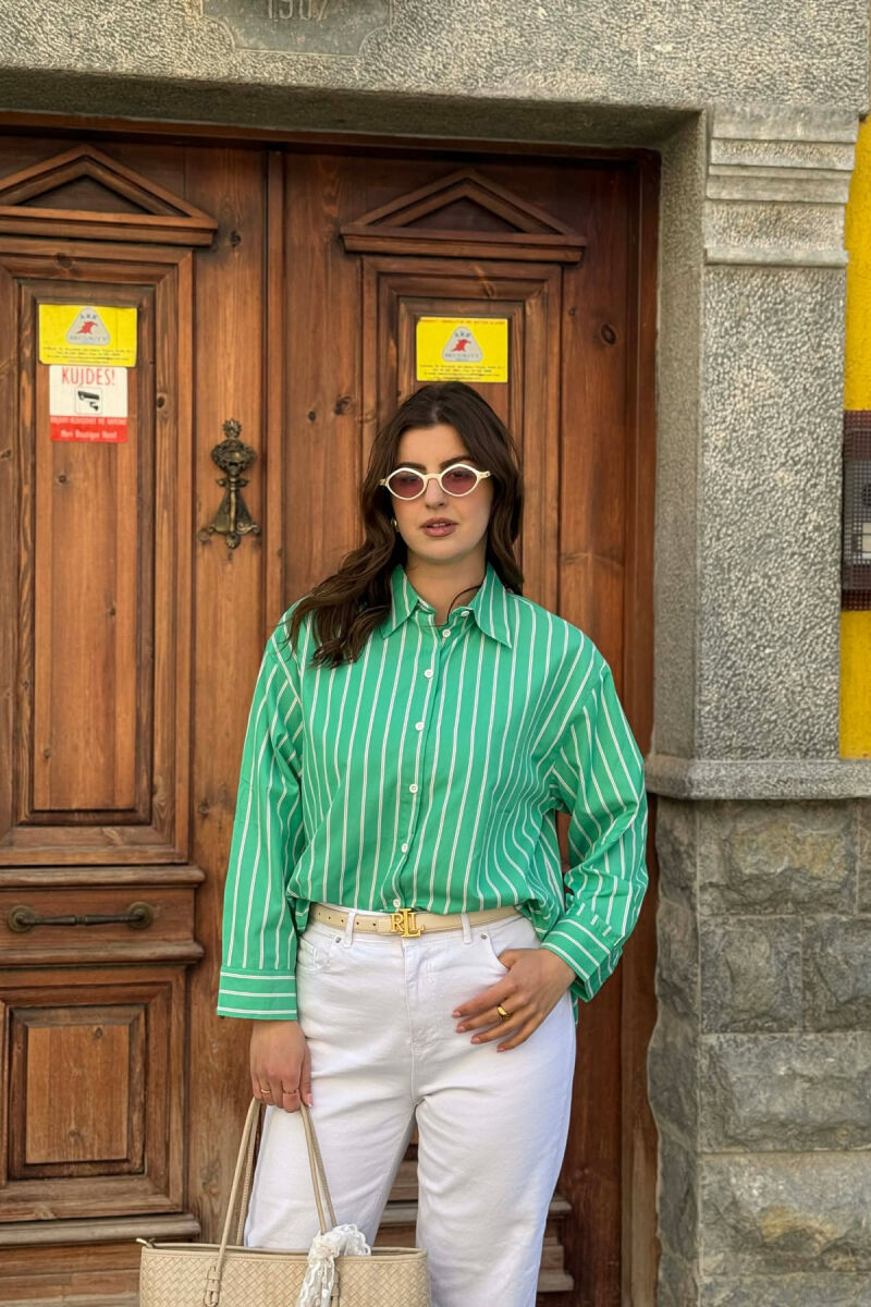 LINES DESIGN WOMAN SHIRT GREEN/JESHILE - 3