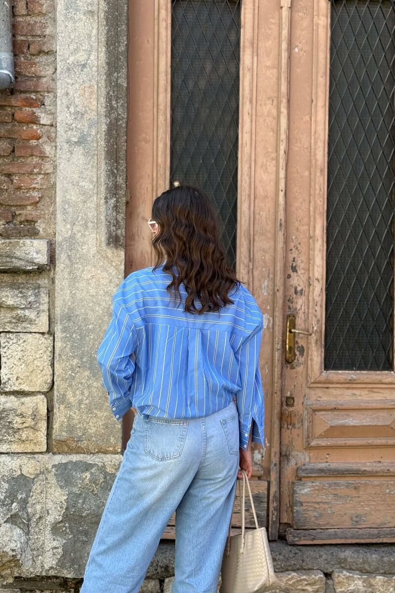 LINES DESIGN WOMAN SHIRT LIGHTBLUE/BZ - 4