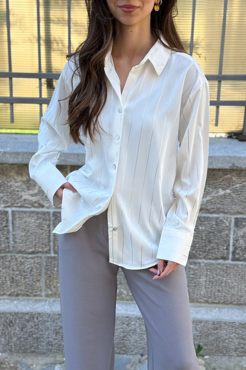 LINES DESIGN WOMAN SHIRT WHITE-E BARDHE - 3