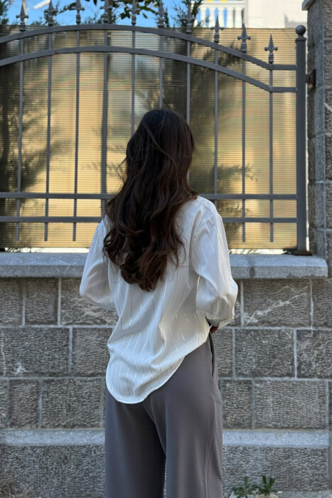 LINES DESIGN WOMAN SHIRT WHITE-E BARDHE - 4