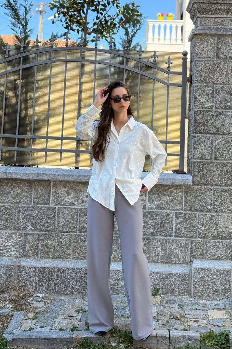 LINES DESIGN WOMAN SHIRT WHITE-E BARDHE - 5