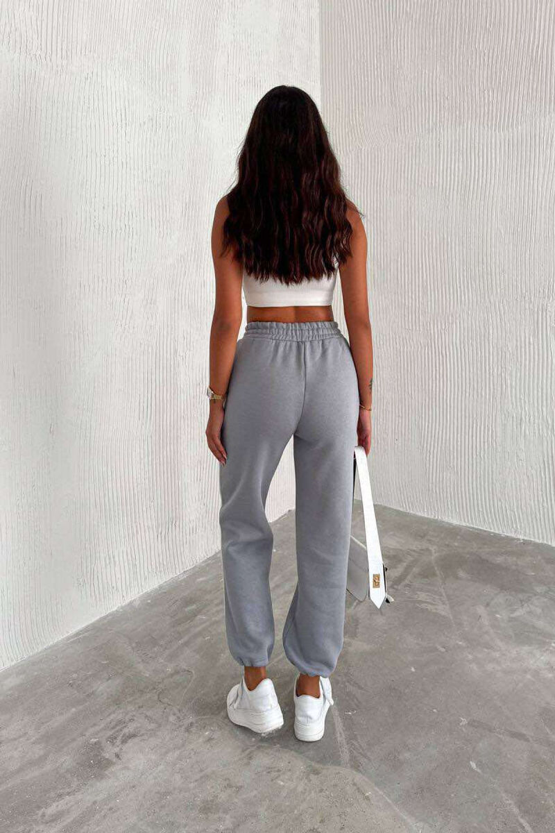 LINES FLUFFY COTTON WOMAN SWEATPANTS GREY/GRI - 2