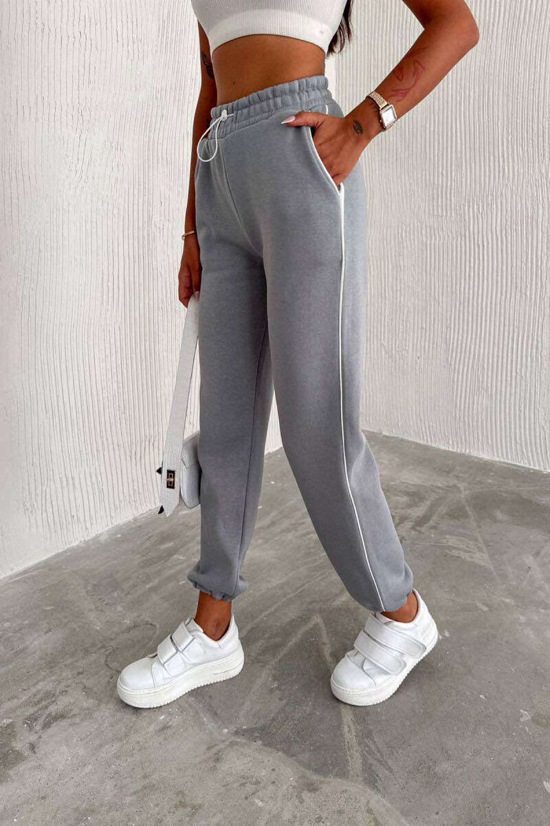 LINES FLUFFY COTTON WOMAN SWEATPANTS GREY/GRI - 3