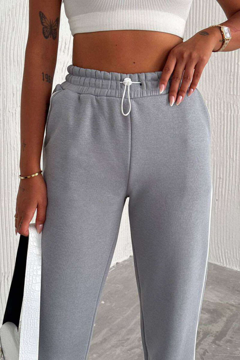 LINES FLUFFY COTTON WOMAN SWEATPANTS GREY/GRI - 4