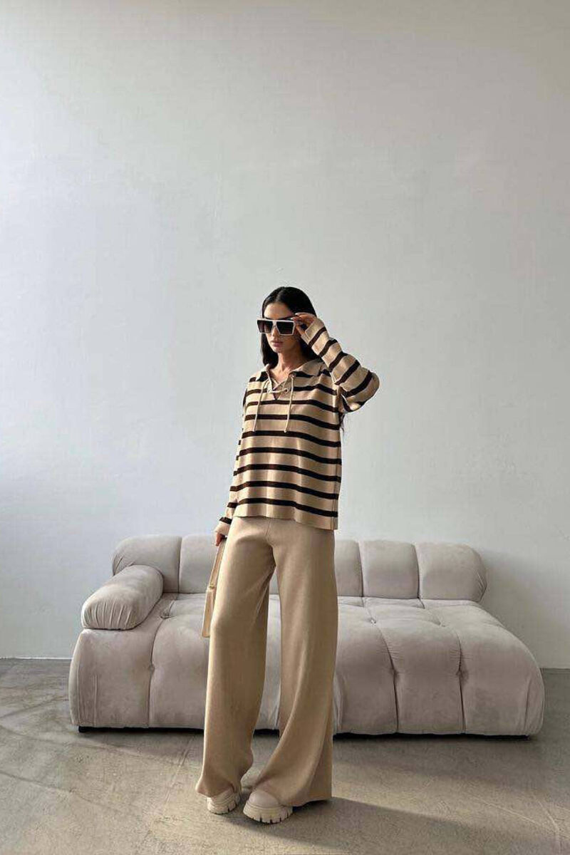 LINES LACING ONE COLOR WOMAN SET BEIGE/BEZHE - 2