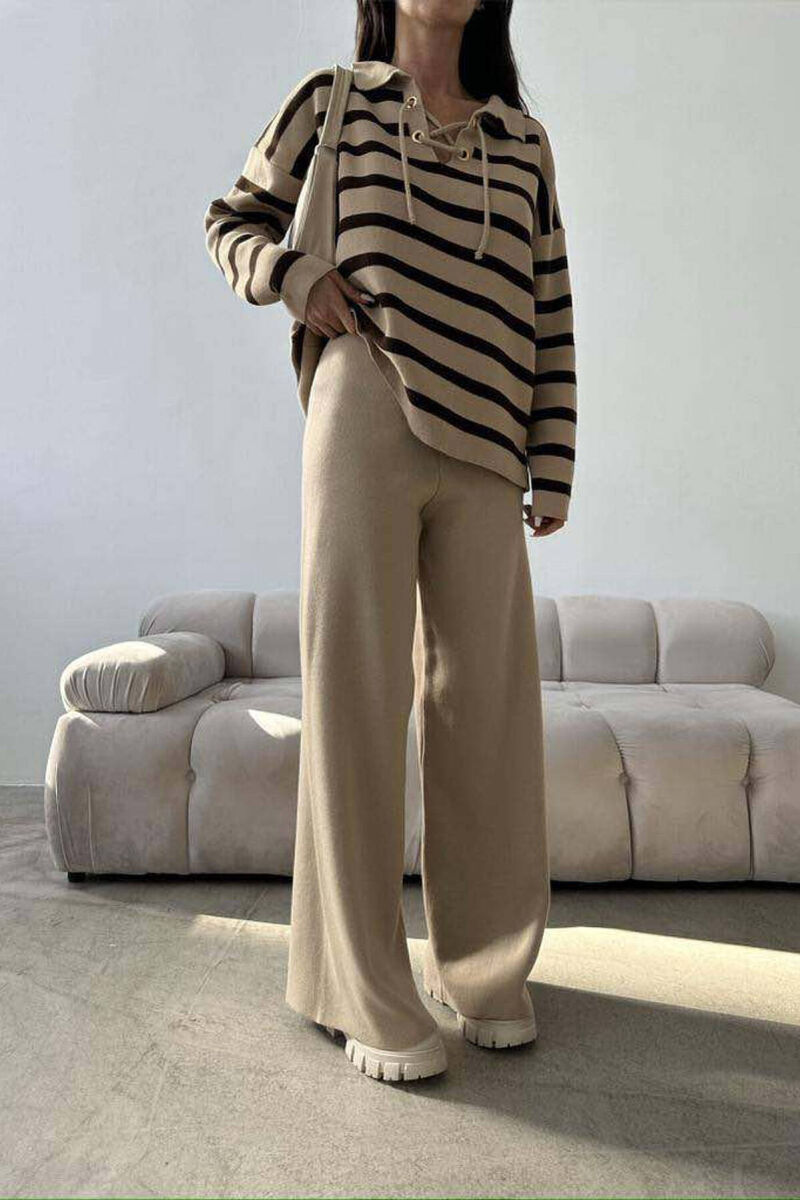 LINES LACING ONE COLOR WOMAN SET BEIGE/BEZHE - 4