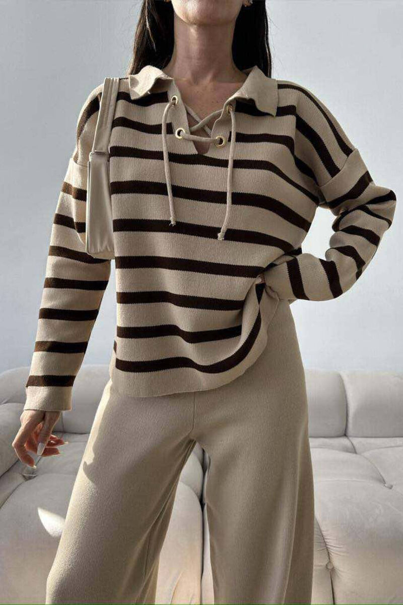 LINES LACING ONE COLOR WOMAN SET BEIGE/BEZHE - 6