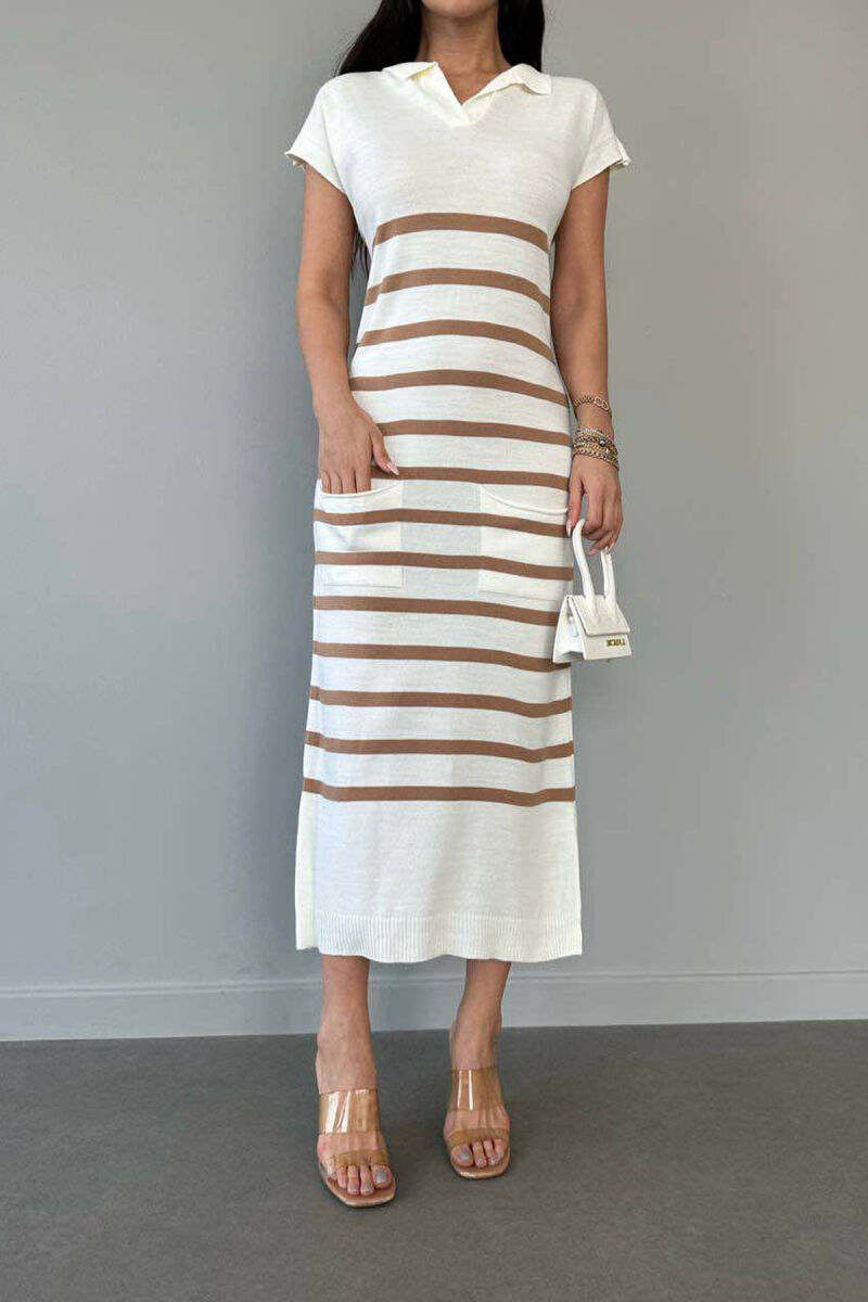 LINES LONG DRESS BEIGE/BEZHE - 3