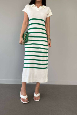 LINES LONG DRESS GREEN/JESHILE 