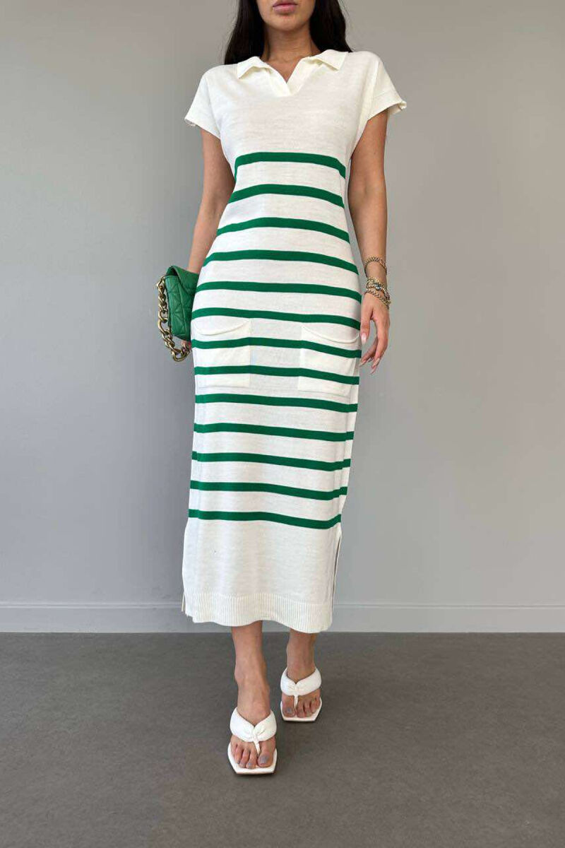 LINES LONG DRESS GREEN/JESHILE - 2