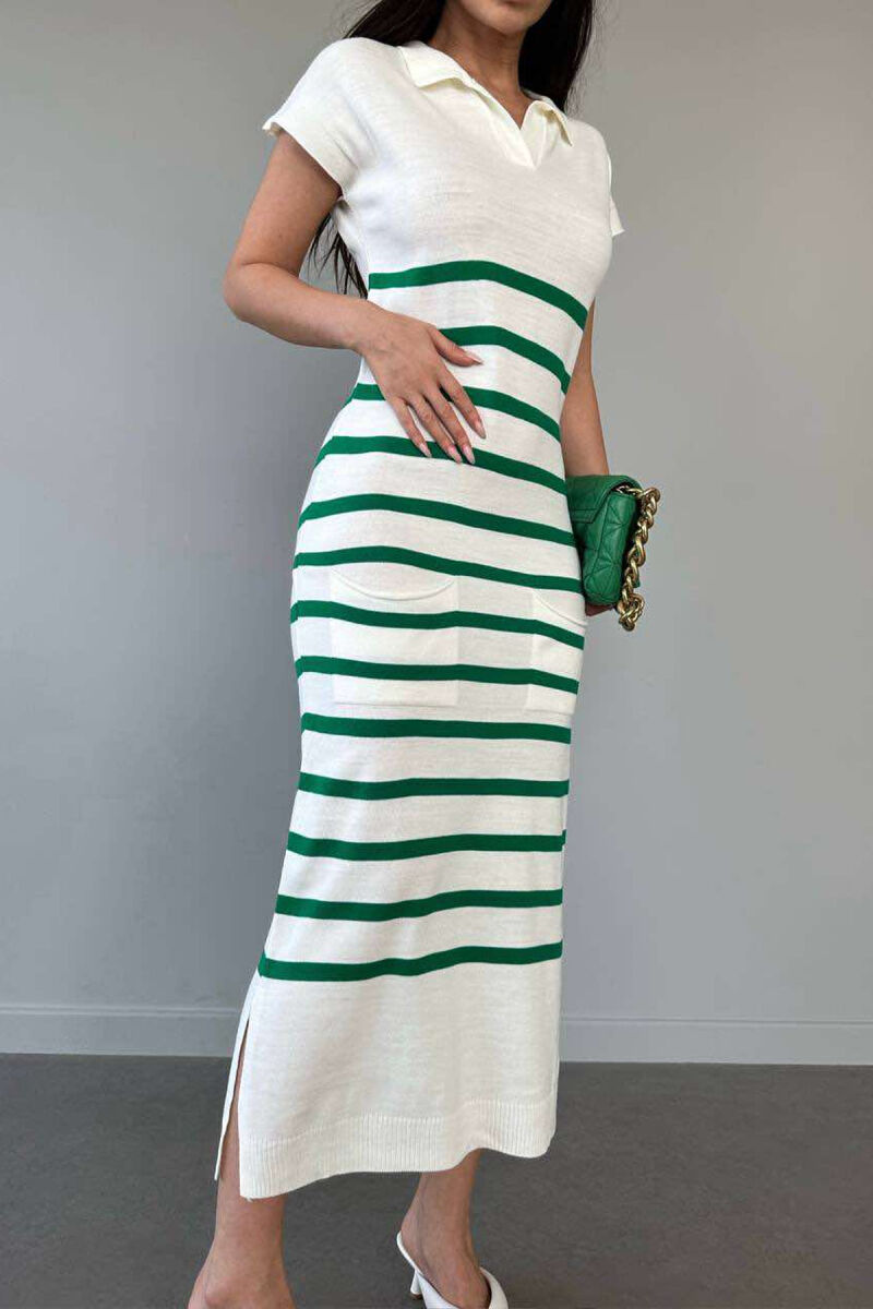 LINES LONG DRESS GREEN/JESHILE - 5