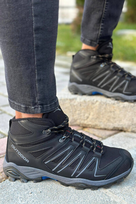 LINES LONG MEN SHOES BLACK-GREY/ZEGR - KLAUDIO FASHION