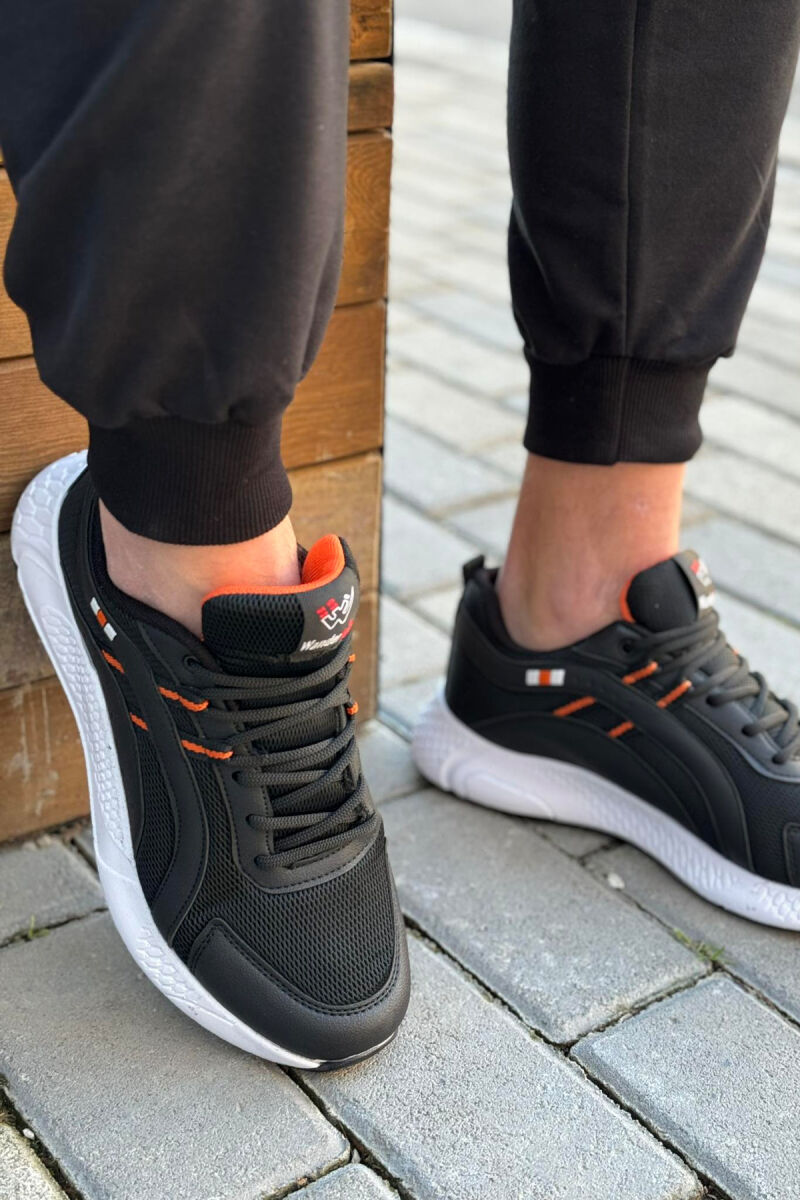 LINES MEN SNEAKERS BLACK-ORANGE/ZE-PO - 1