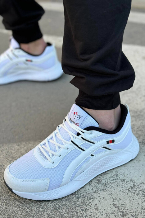 LINES MEN SNEAKERS WHITE-BLACK/BAZE - 2