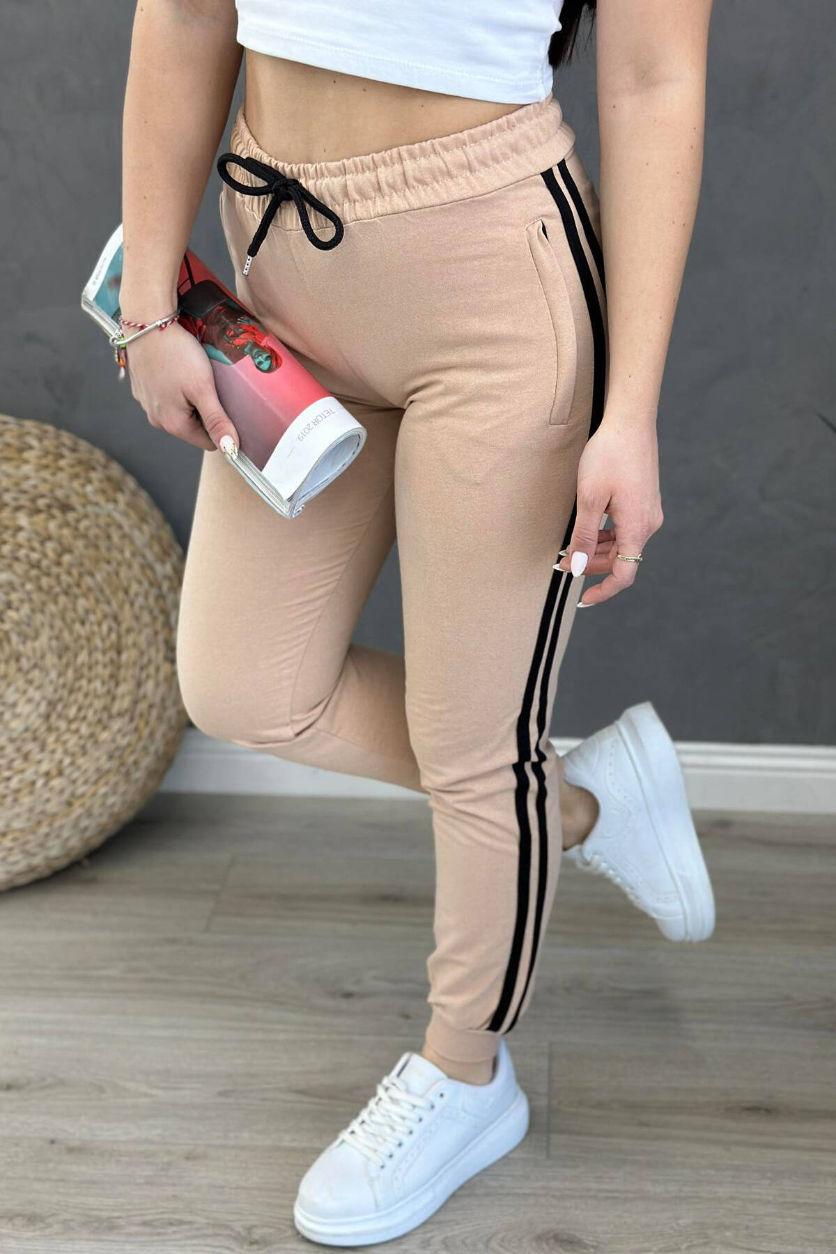 Nude color joggers sale