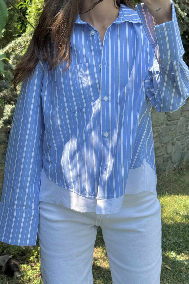 LINES POCKET WOMAN SHIRT LIGHTBLUE/BZ - 3