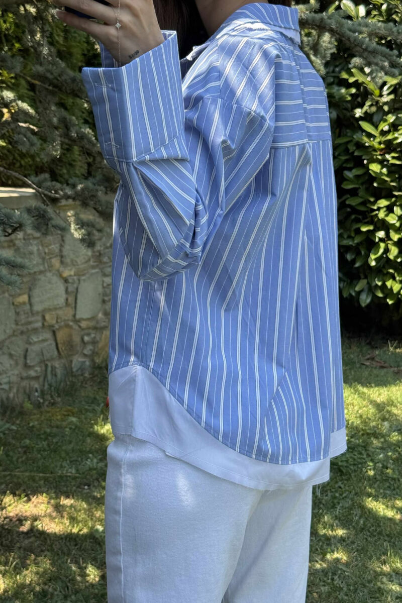 LINES POCKET WOMAN SHIRT LIGHTBLUE/BZ - 4