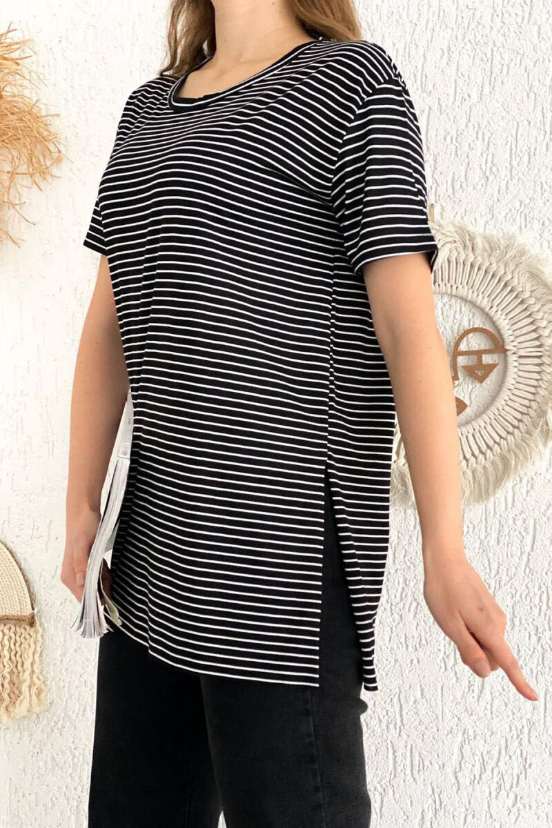 LINES ROUND NECK WOMAN T-SHIRT BLACK/ E ZEZE - 3