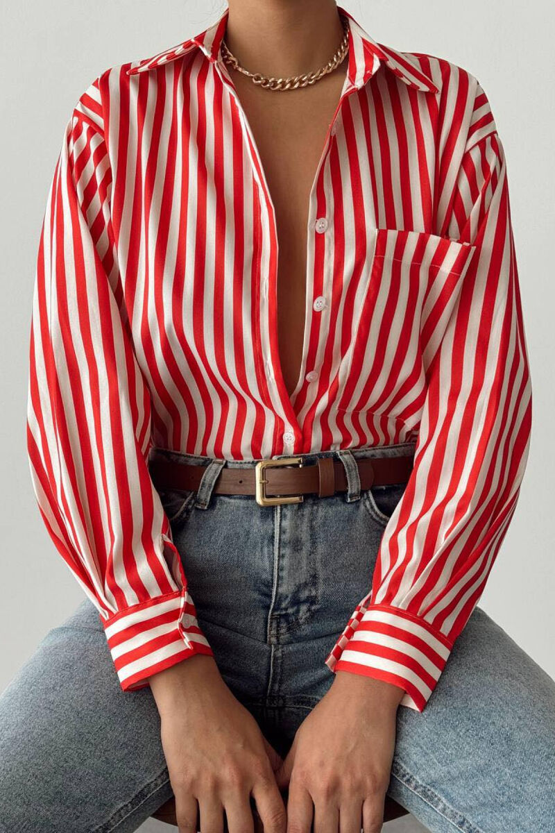 LINES SHIRT WOMAN SHIRT RED/E KUQE - 1