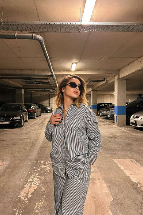 LINES SHIRT+TROUSERS WOMAN SET BLUE-WHITE/BLU-BARDHE - 6