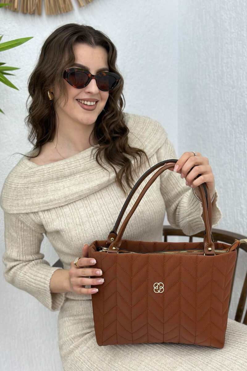 LINES SIMPLE WOMAN BAG BROWN/KAFE - 3