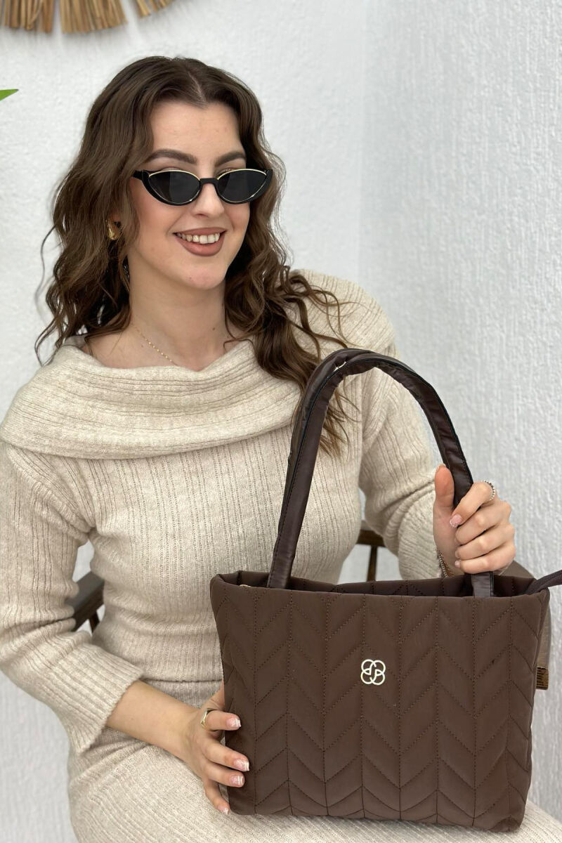 LINES SIMPLE WOMAN BAG DARK BROWN/KAE - 3