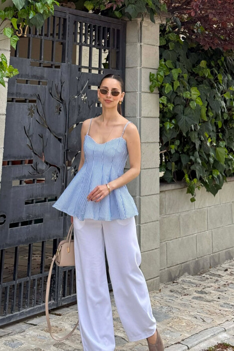 LINES SIMPLE WOMAN TANK TOP BABY BLUE/BLU BY - 3