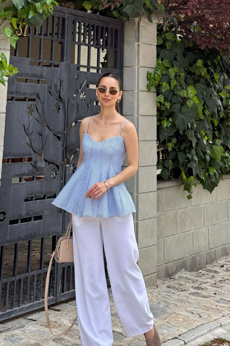 LINES SIMPLE WOMAN TANK TOP BABY BLUE/BLU BY - 3