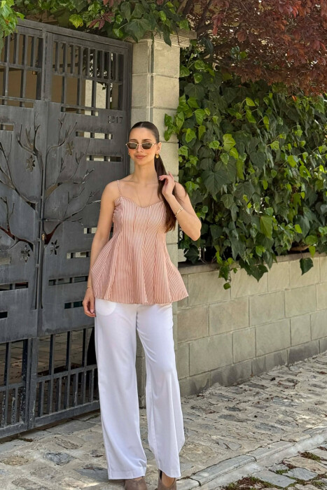 LINES SIMPLE WOMAN TANK TOP BEIGE/BEZHE - 6