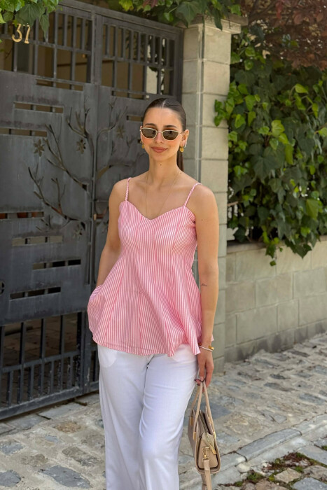 LINES SIMPLE WOMAN TANK TOP PINK/ROZE - 1