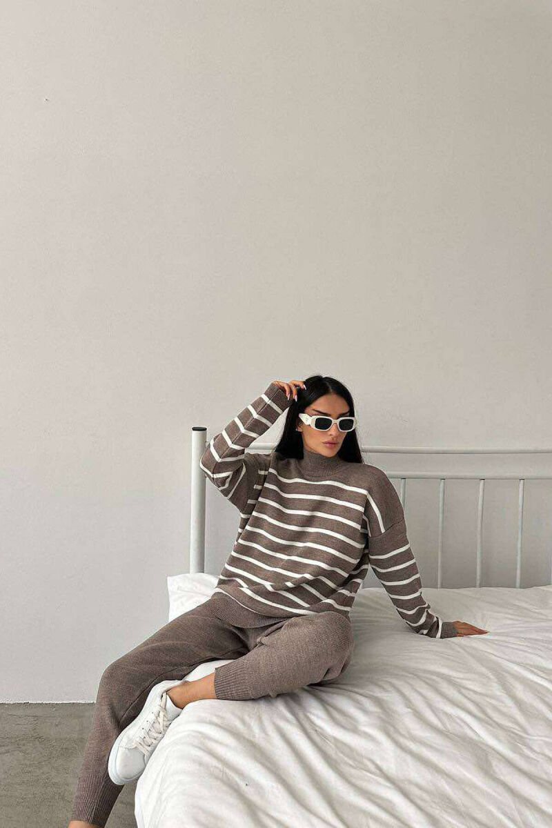 LINES TURTTLE NECK WOMAN SET DARK BEIGE/BEZHE ERRET - 2