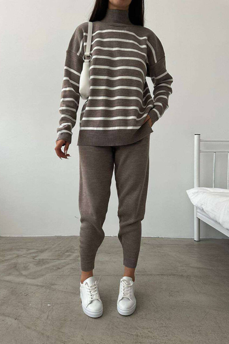 LINES TURTTLE NECK WOMAN SET DARK BEIGE/BEZHE ERRET - 3