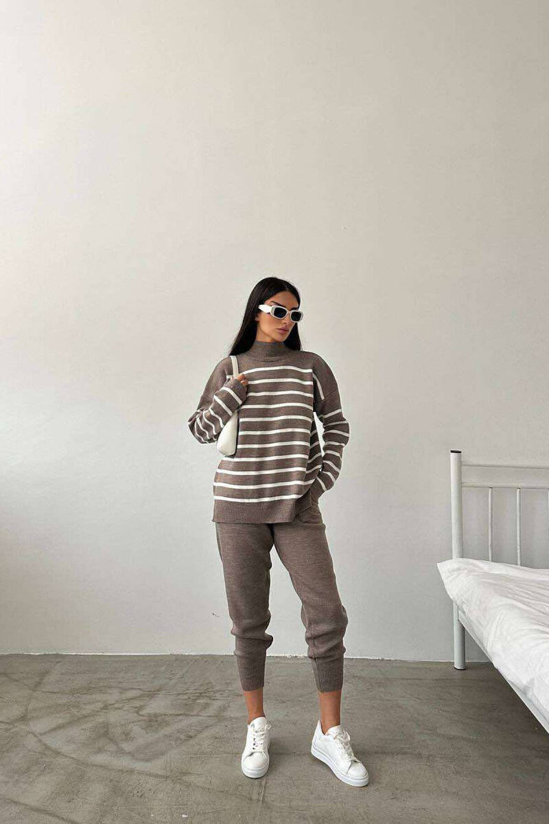 LINES TURTTLE NECK WOMAN SET DARK BEIGE/BEZHE ERRET - 4